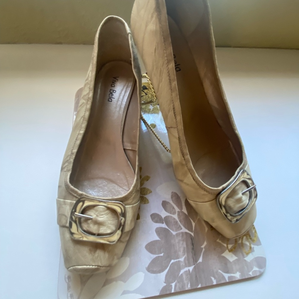Women's Cream Loafers with Buckle